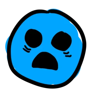 😱 грустный, синий, мультфильм, эмодзи, эмоция, страдание telegram sticker