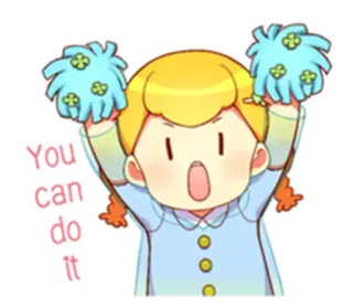😃 You can do it 励まし, モチベーション, 応援, チアリーダー, ポジティブ whatsapp sticker