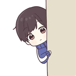 💙 アニメ, 男の子, 覗き見, 可愛い, かわいい telegram sticker