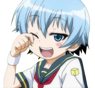 😂 Anime, Manga, Personaje, Niño/Niña, Uniforme escolar, Lindo/a, Alegre telegram sticker