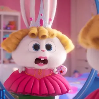🐰 Snowball The Secret Life of Pets coniglio, principessa, carino, divertente, cartoni animati, animato, animato whatsapp sticker