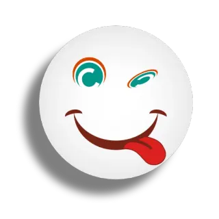 😜 笑脸, 表情符号, 卡通, 异想天开, 舌头, 眨眼, 表情 telegram sticker