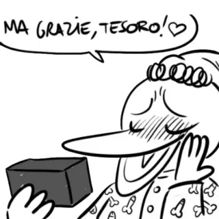 🥰 MA GRAZIE, TESORO! italiano, obrigado, presente, amor, desenho animado telegram sticker