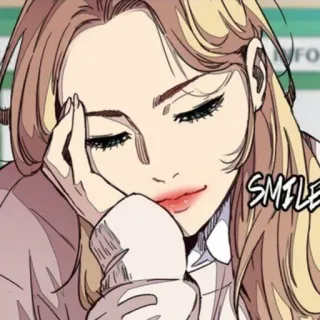 🎐 SMILE sonrisa, mujer, dibujo animado, anime, pegatina, ilustración telegram sticker