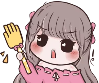 ✋ การ์ตูน, ผู้หญิง, น่ารัก, จิบิ, รำคาญ, หงุดหงิด telegram sticker