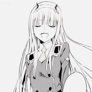 😂 Zero Two Darling in the Franxx Anime, Manga, Zero Two, Darling in the Franxx, Personnage whatsapp sticker