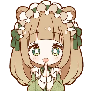 🥹 Anime Mädchen, niedlich, kawaii, Bärenohren, Cartoon whatsapp sticker