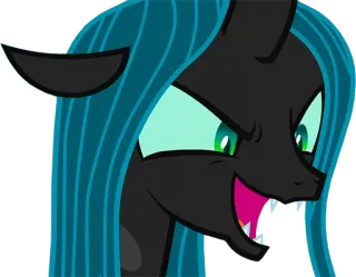 😈 Queen Chrysalis My Little Pony: Friendship is Magic mlp, rainha chrysalis, vilão, desenho animado, mal, my little pony whatsapp sticker