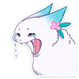 😭 triste, llorando, monstruo, kawaii, animal, flor telegram sticker