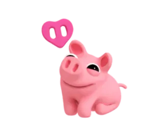 💓 cochon, coeur, rose, animal, mignon, dessin animé telegram sticker