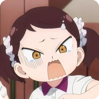 🙂 dessin animé, en colère, fille, animé, expression whatsapp sticker
