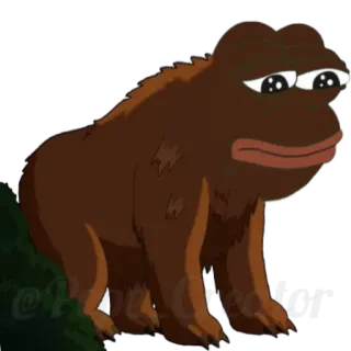 🐸 ours, animal, mème, Pepe la grenouille, triste telegram sticker