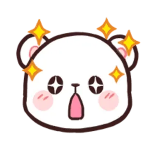 🤩 cartoon, bear, sparkles, cute, expression, sticker telegram sticker