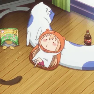 🍣 Umaru Doma Himouto! Umaru-chan Anime, Dibujos animados, Personaje, Umaru, Relajante, Kawaii telegram sticker