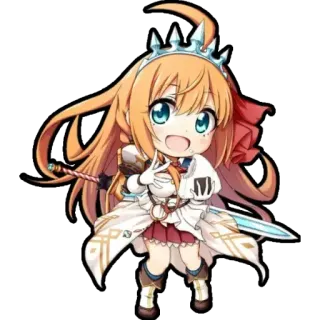 😍 Anime, Chibi, Couronne, Personnage, Mignon, Épée telegram sticker