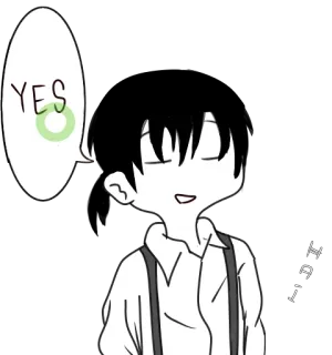 👍 YES kartun, anak laki-laki, ya, persetujuan telegram sticker