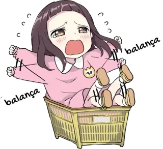 😭 balança balança Anime, Niedlich, Cartoon, Chibi, Korb whatsapp sticker