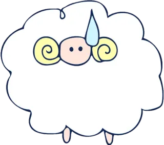 😓 แกะ, น่ารัก, สัตว์, การ์ตูน telegram sticker