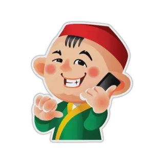📲 만화, 남자, 전화, 모자, 통화 whatsapp sticker