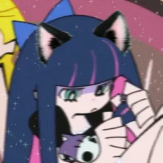 😒 Stocking Anarchy Panty & Stocking with Garterbelt Anime, Stocking Anarchy, Panty & Stocking with Garterbelt, Orelhas de gato telegram sticker