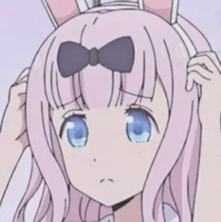 💌 Chika Fujiwara Kaguya-sama: Love Is War Anime, Mädchen, Chika Fujiwara, Kaguya-sama, Pinke Haare, Hasenohren telegram sticker