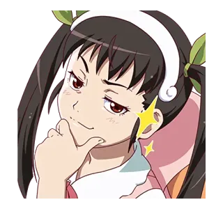 😏 Nadeko Sengoku Monogatari 애니메이션, 소녀, 귀여운, 캐릭터, 센고쿠 나데코, 모노가타리 telegram sticker