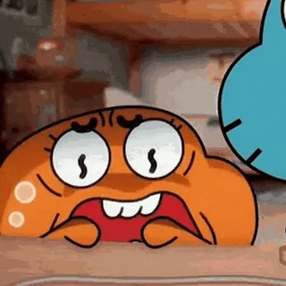 🫣 Darwin Watterson The Amazing World of Gumball Darwin, Gumball, dibujos animados, gracioso, impactado, animación telegram sticker