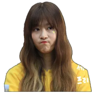 😟 서프리 donna, bruna, coreana, ritratto, carina, broncio telegram sticker