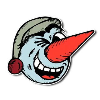 😉 Снеговик, Зима, Мультфильм, Счастливый, Улыбка telegram sticker