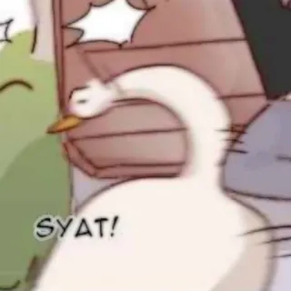 🦢 SYAT! oie, animal, dessin animé, mème whatsapp sticker