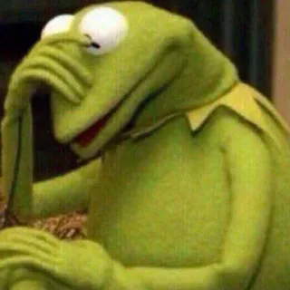 🤦‍♀️ Kermit 科米蛙, 布偶, 表情包, 搞笑, 沮丧, 捂脸, 绿色, 玩偶 telegram sticker