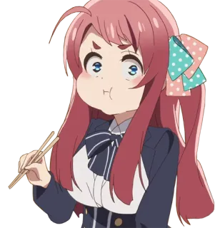 😋 Sakura Minamoto Zombie Land Saga Аниме, Девушка, Еда, Милый, Персонаж telegram sticker