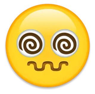 😖 emoji, face, dizzy, spiral eyes, cartoon, expression telegram sticker