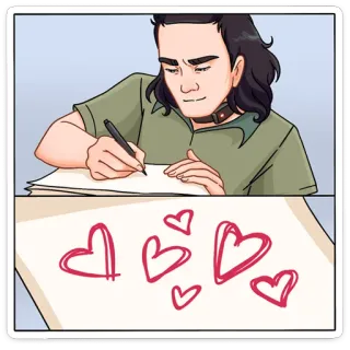 ❤️ イラスト, ハート, 愛, 手書き, 人 telegram sticker