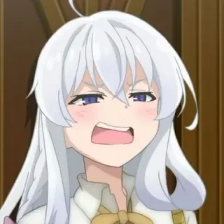 🍃 anime, angry, white hair, expression telegram sticker