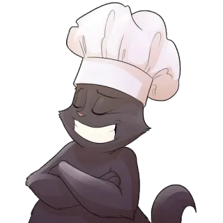 🍴 Katze, Koch, Kochen, Küche, süß, Hut telegram sticker