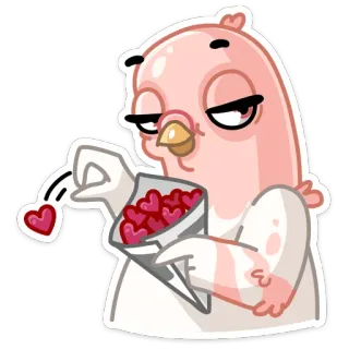 ❤️ burung, hati, cinta, kartun, lucu telegram sticker