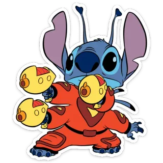 🔫 Stitch Мультфильм, Инопланетянин, Космос, Персонаж, Дисней, Синий whatsapp sticker