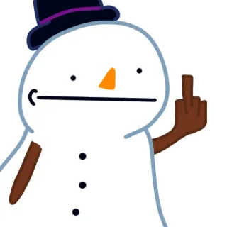 🖕 snowman, middle finger, rude, offensive, sticker telegram sticker