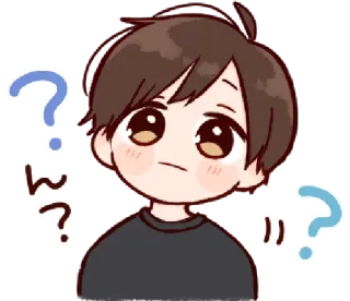 🥺 ん? vraagteken, verward, denken, schattig, chibi, onzeker whatsapp sticker