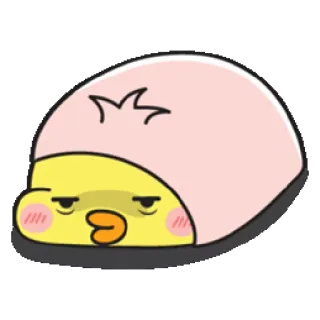 😴 утка, мультфильм, животное, милый, сонный whatsapp sticker
