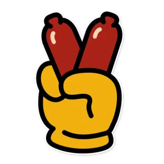 ✌ peace, sausage, finger, gesture, hand telegram sticker