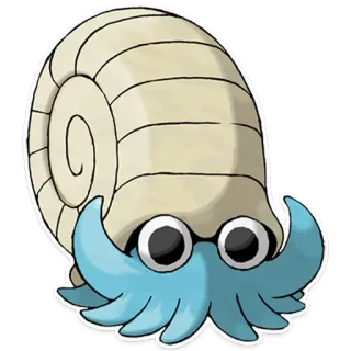 🗿 Omanyte Pokemon 宝可梦, 生物, 菊石兽, 电子游戏, 化石 whatsapp sticker