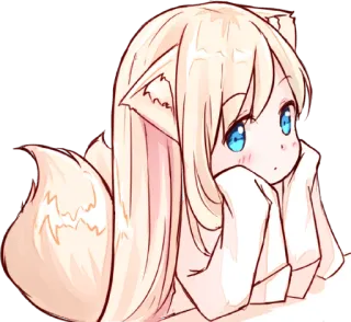 😐 อนิเมะ, น่ารัก, สาวจิ้งจอก, เคโมะโนะมิมิ, คาวาอิ telegram sticker