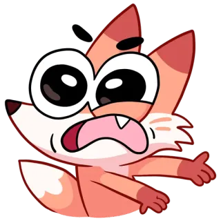😒 cartoon, fox, animal, cute, shocked, surprised telegram sticker