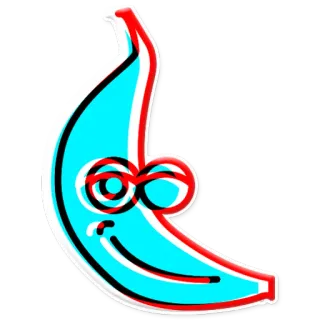 👻 Banane, Obst, Cartoon, niedlich, Augen telegram sticker