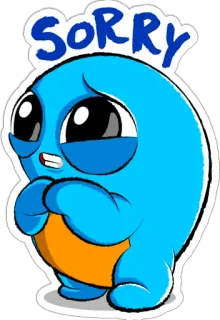🙏 SORY 사과, 슬픈, 미안, 만화, 캐릭터, 감정적인 telegram sticker