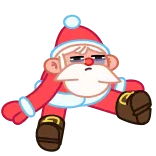 😪 Santa Claus Babbo Natale, Natale, Vacanza, Biscotto, Dormire, Cartone animato telegram sticker