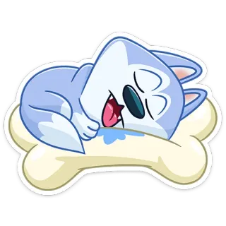😴 спящий, собака, кость, животное, милый, мультфильм telegram sticker