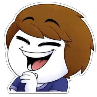 🫥 TheOdd1sOut dibujos animados, animación, youtuber, sonriendo, alegre, feliz whatsapp sticker